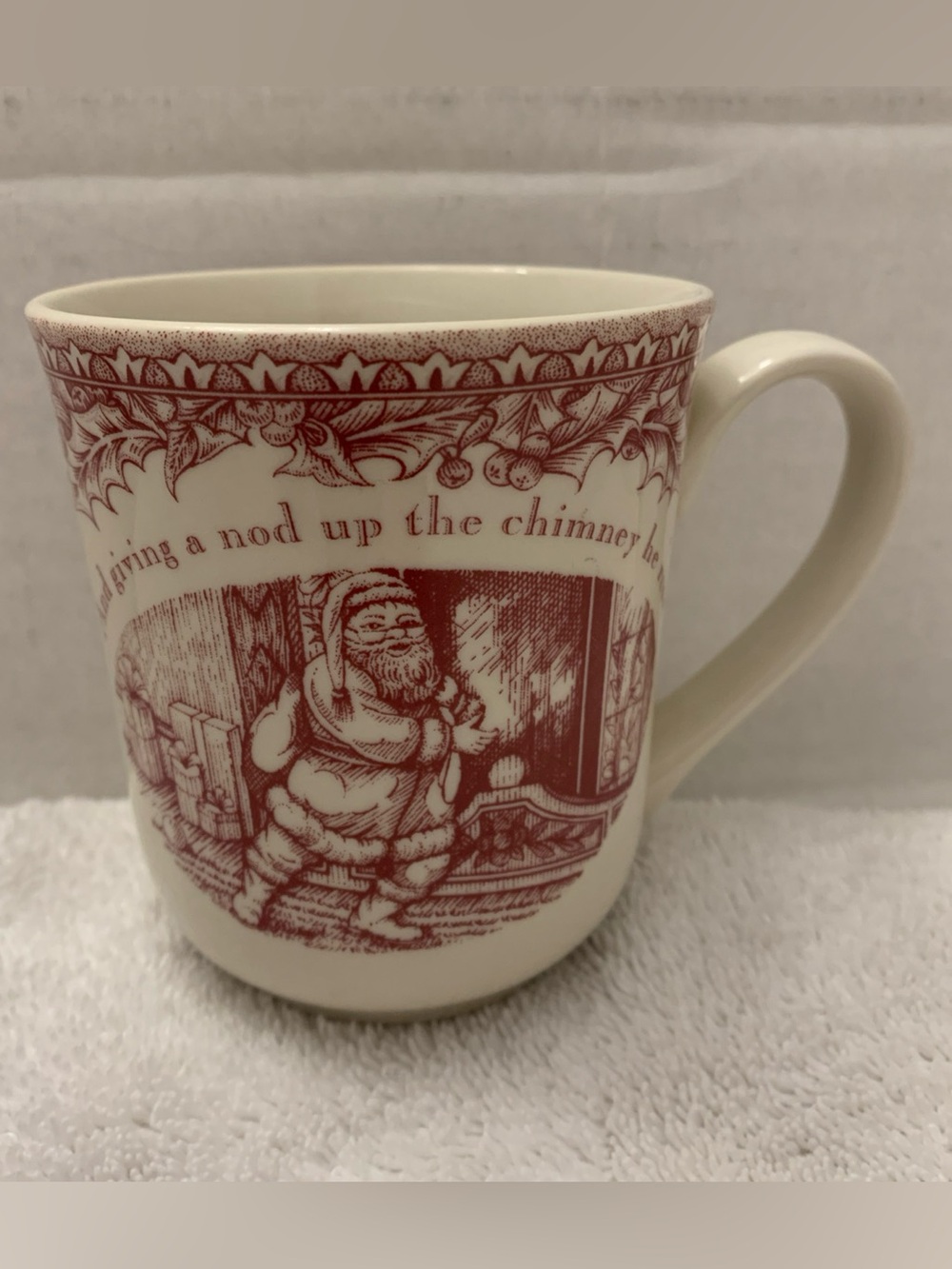 Johnson Brothers Twas the Night Christmas Mug Santa Red England